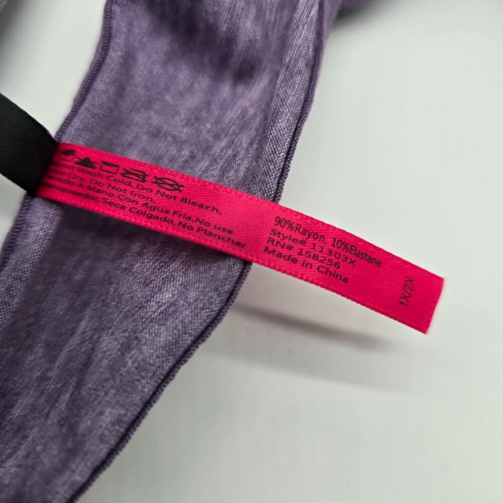 Boho Lace Up Bralette XL Purple Festival Top - Picture 8 of 10